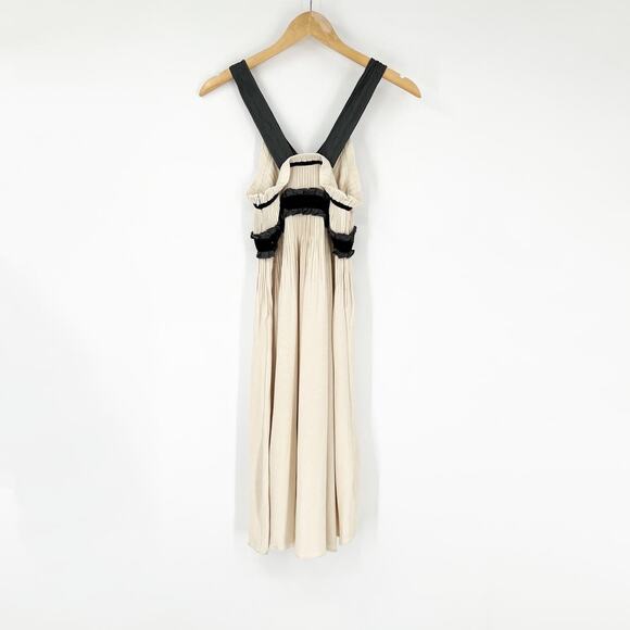 Anthro Coven Special Clothing Cream and Black Twee Fairy Midi Dress XS - Picture 5 of 8